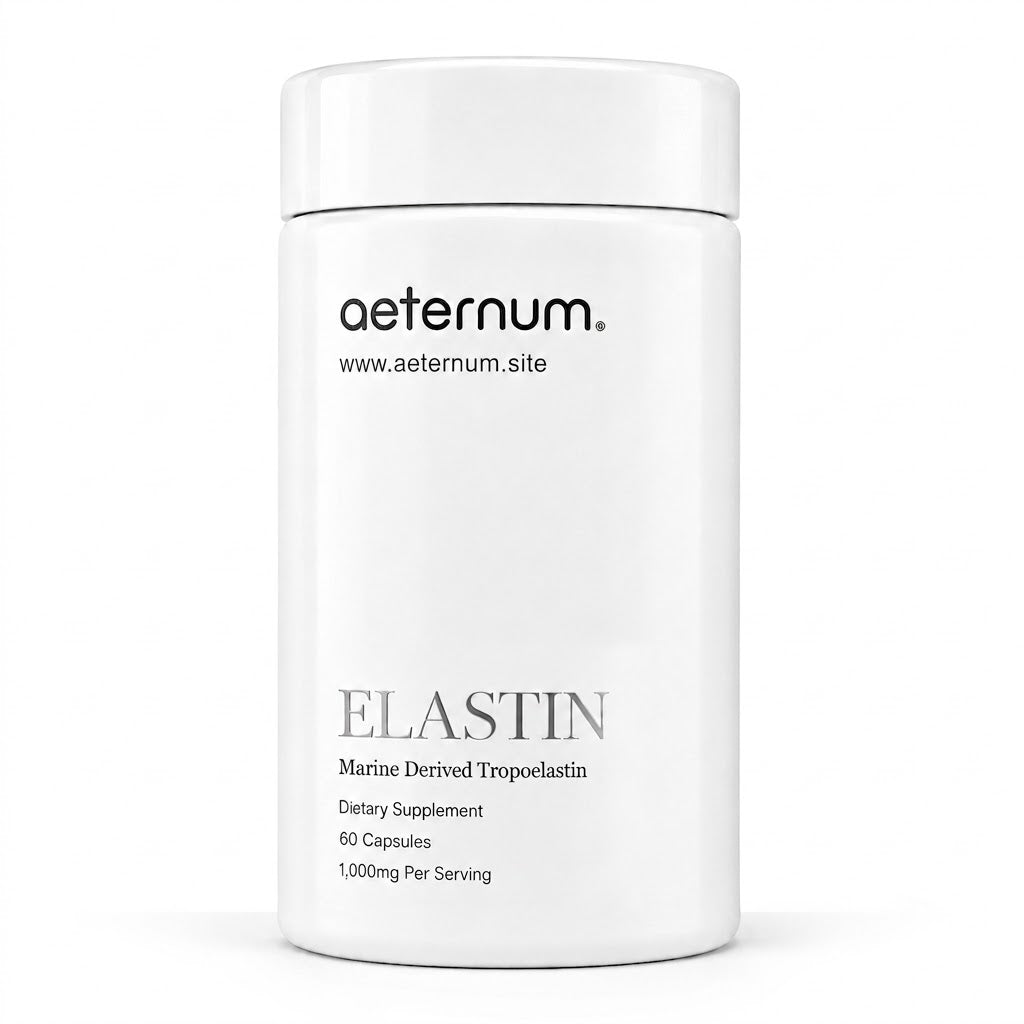 Aeternum Marine Elastin 500mg 60-capsule bottle on a white background