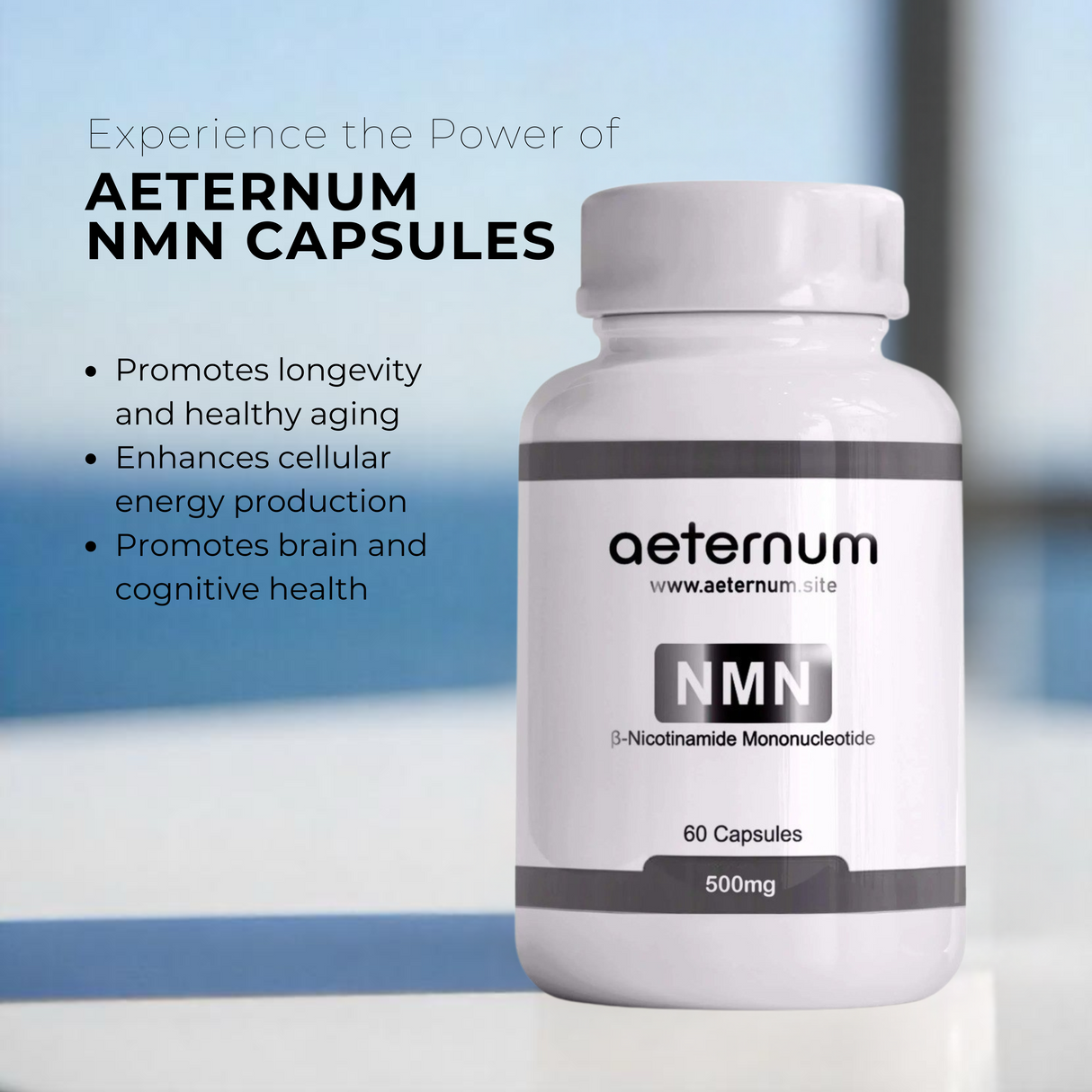 500 mg NMN-Kapseln – REINES NMN – Nicotinamid-Mononukleotid (Beta, β-NMN)