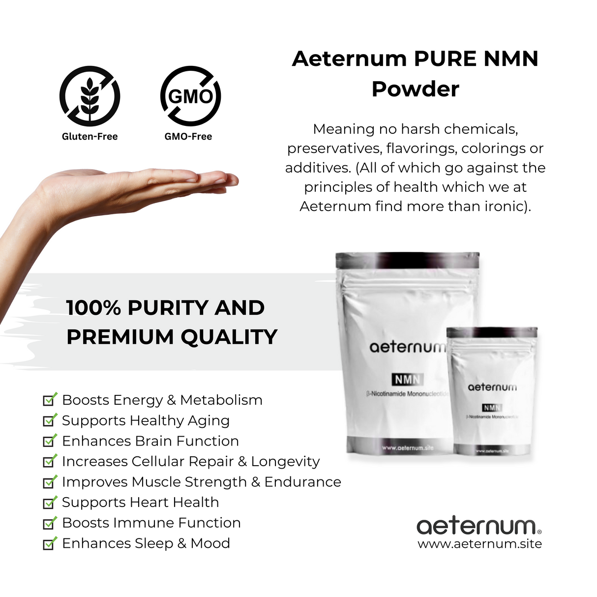 REINES NMN – Nicotinamid-Mononukleotid-NMN-Pulver (Beta, β-NMN)