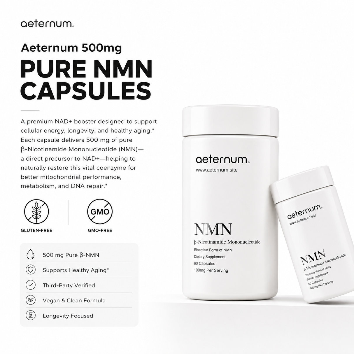 Aeternum NMN 500mg capsule product details