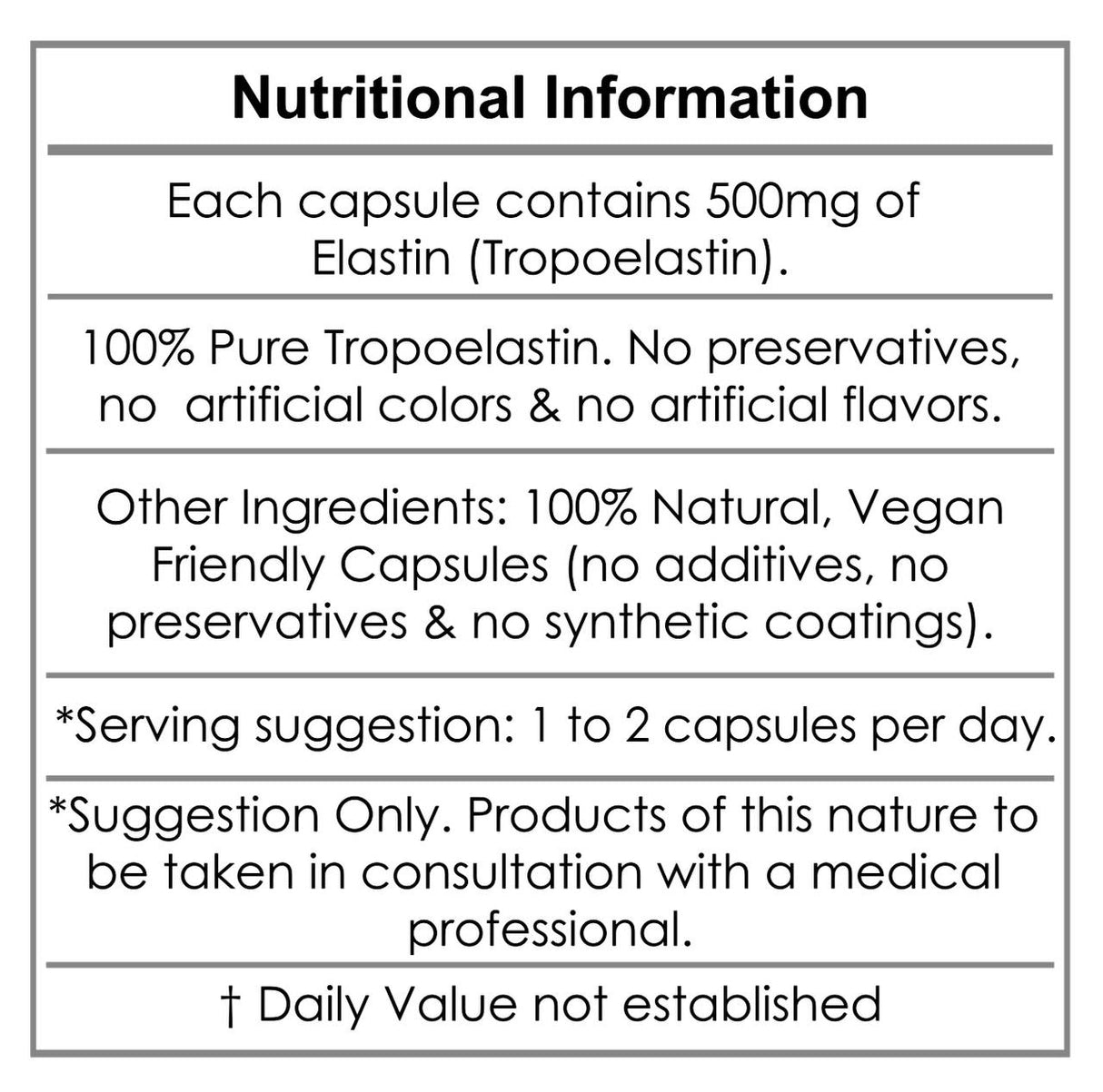 Aeternum Marine Elastin 500mg Capsules