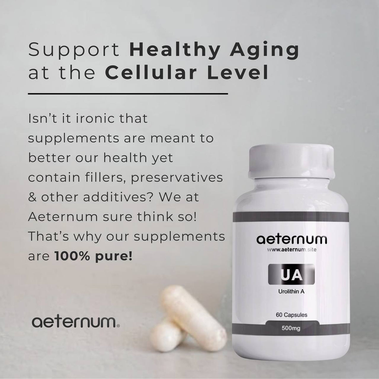 Aeternum® Urolithin A (UA) - 500mg Capsule (1,000mg Per Serving)