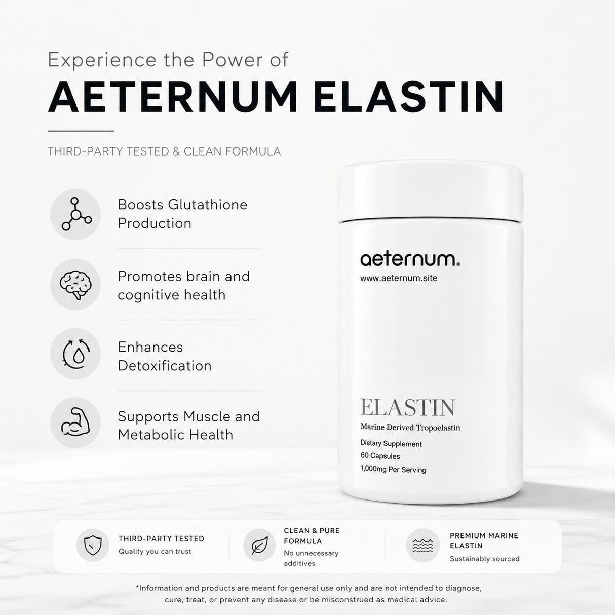 Aeternum® Marine Elastin 500mg Capsules