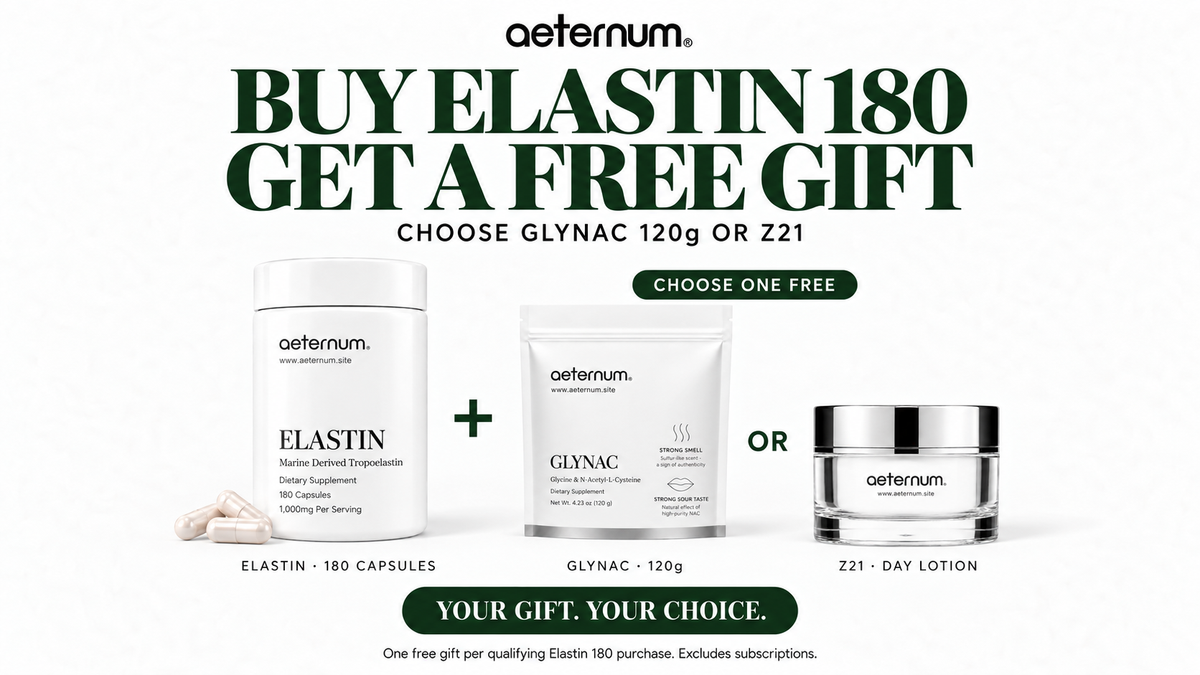 Buy Aeternum Elastin 180 capsules and choose your free gift