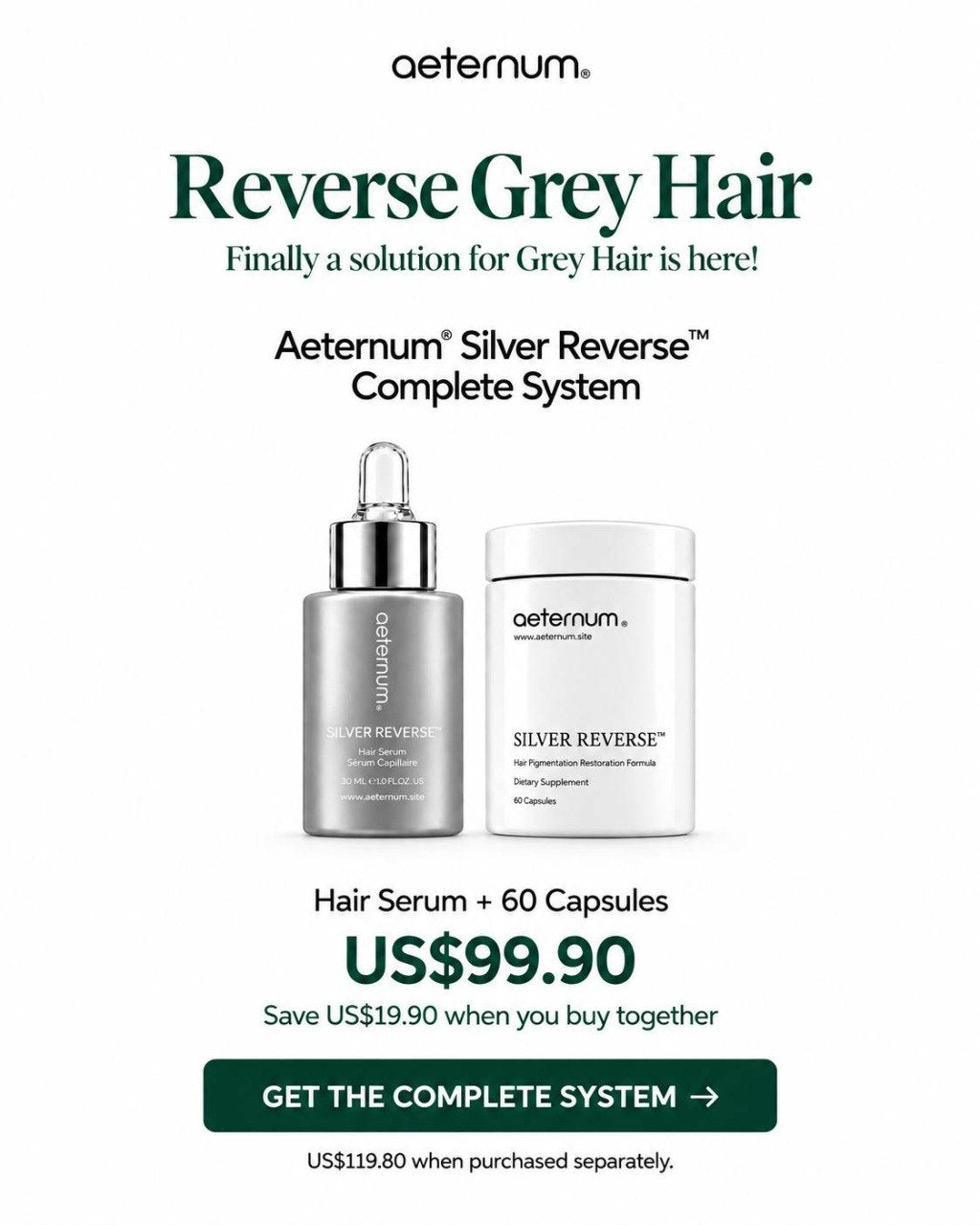 Aeternum® Silver Reverse™ Complete System – US$99.90