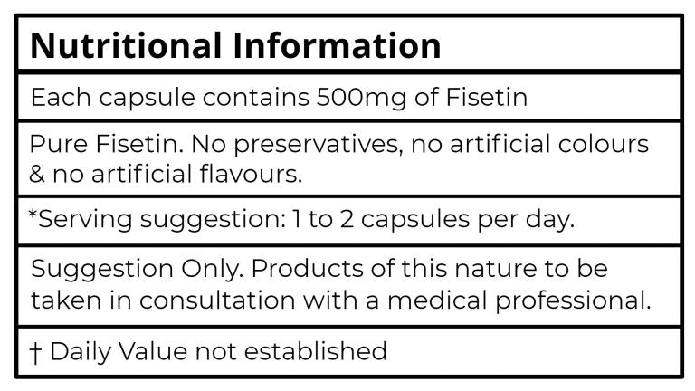 Aeternum Fisetin – 500mg PER CAPSULE! 60 Capsules