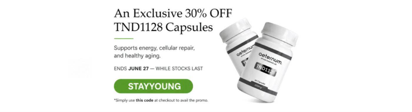 Two bottles of a supplement with promotional text on a white background