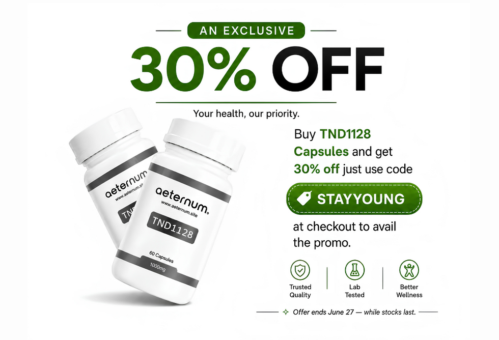 Oeternum TND128 capsules with a 30% off promotion on a white background