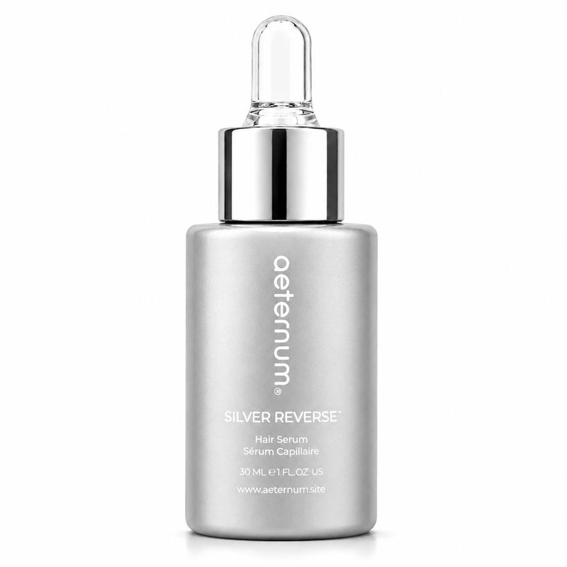 Aeternum Silver Reverse leave-on hair serum bottle