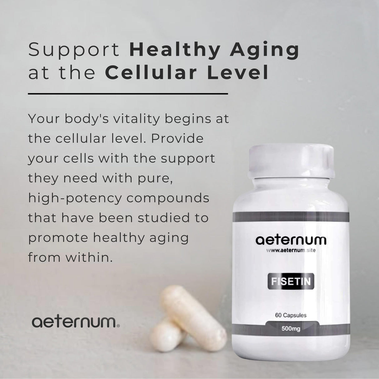 Aeternum Fisetin – 500mg PER CAPSULE! 60 Capsules