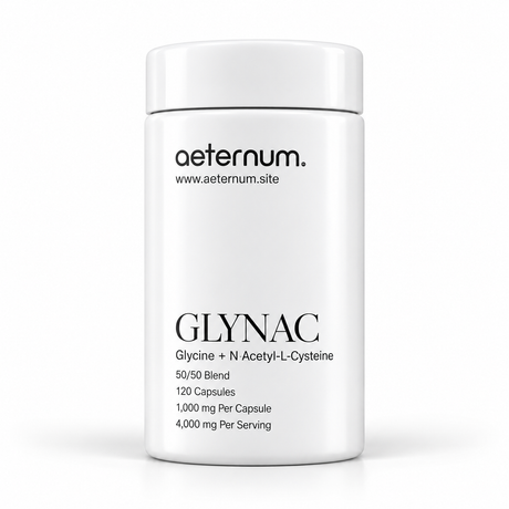 Aeternum GLYNAC 120 capsules bottle, glycine and NAC