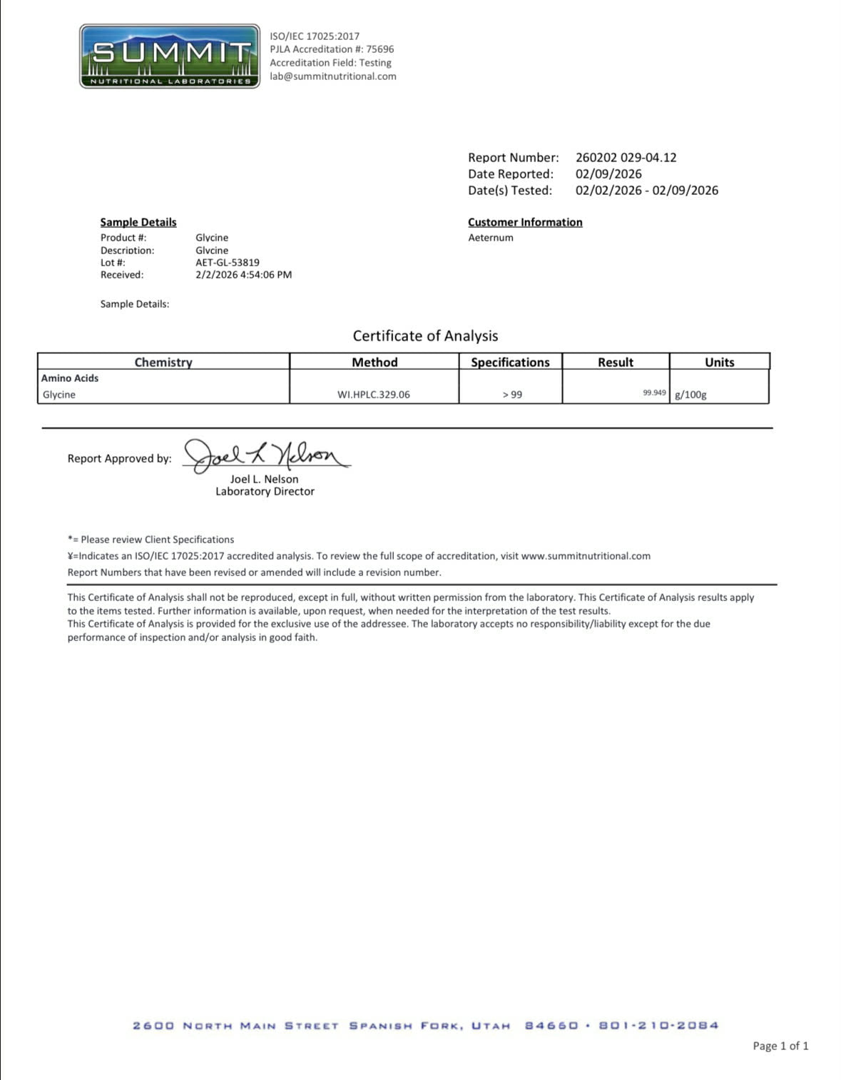 Aeternum GLYNAC Powder