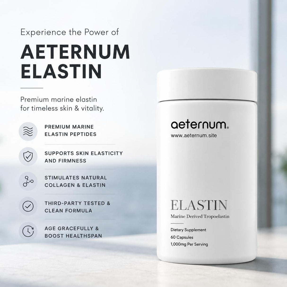 Aeternum® Marine Elastin 500mg Capsules