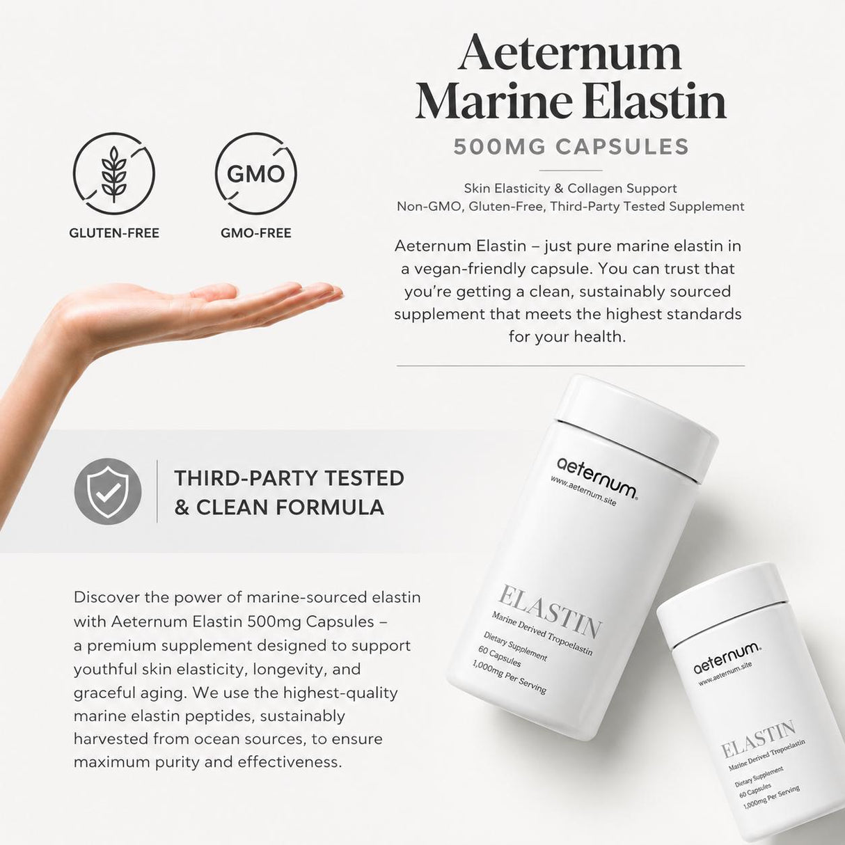 Aeternum® Marine Elastin 500mg Capsules