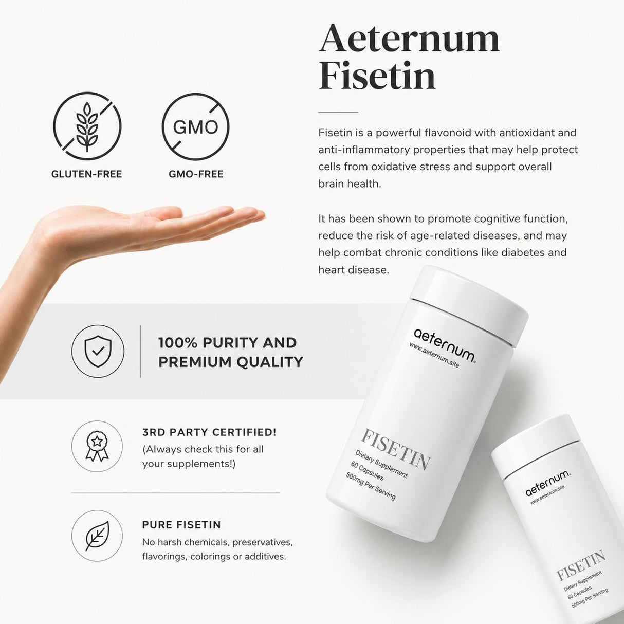 Aeternum® Fisetin 500mg Capsules