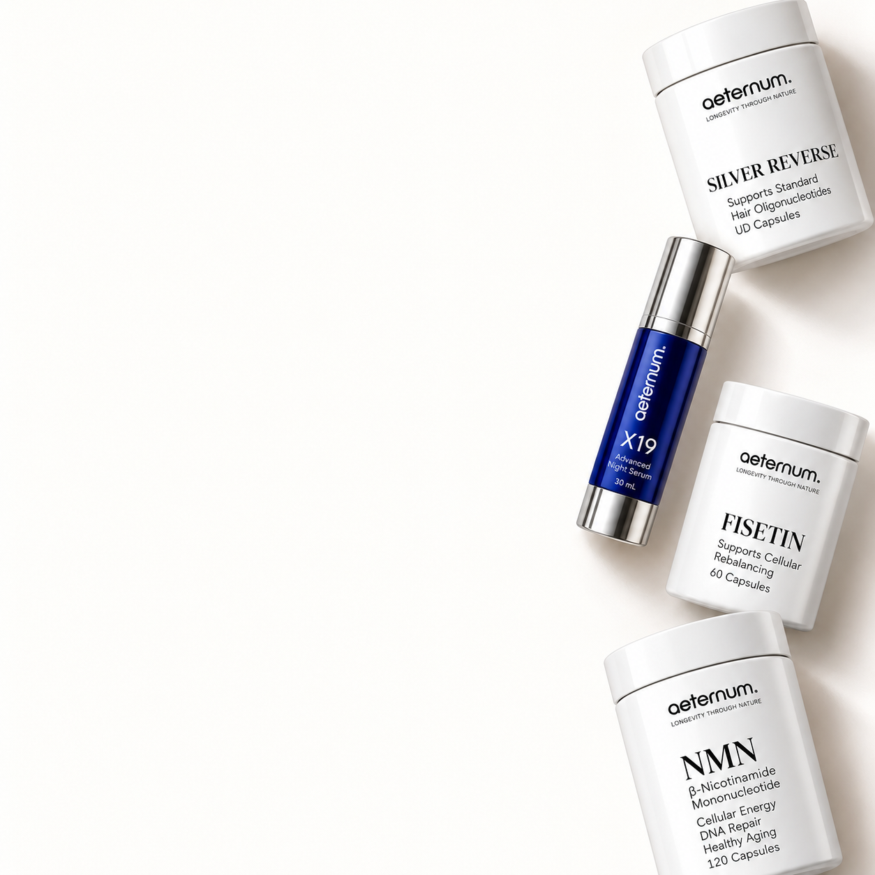 Aeternum supplements in their current packaging